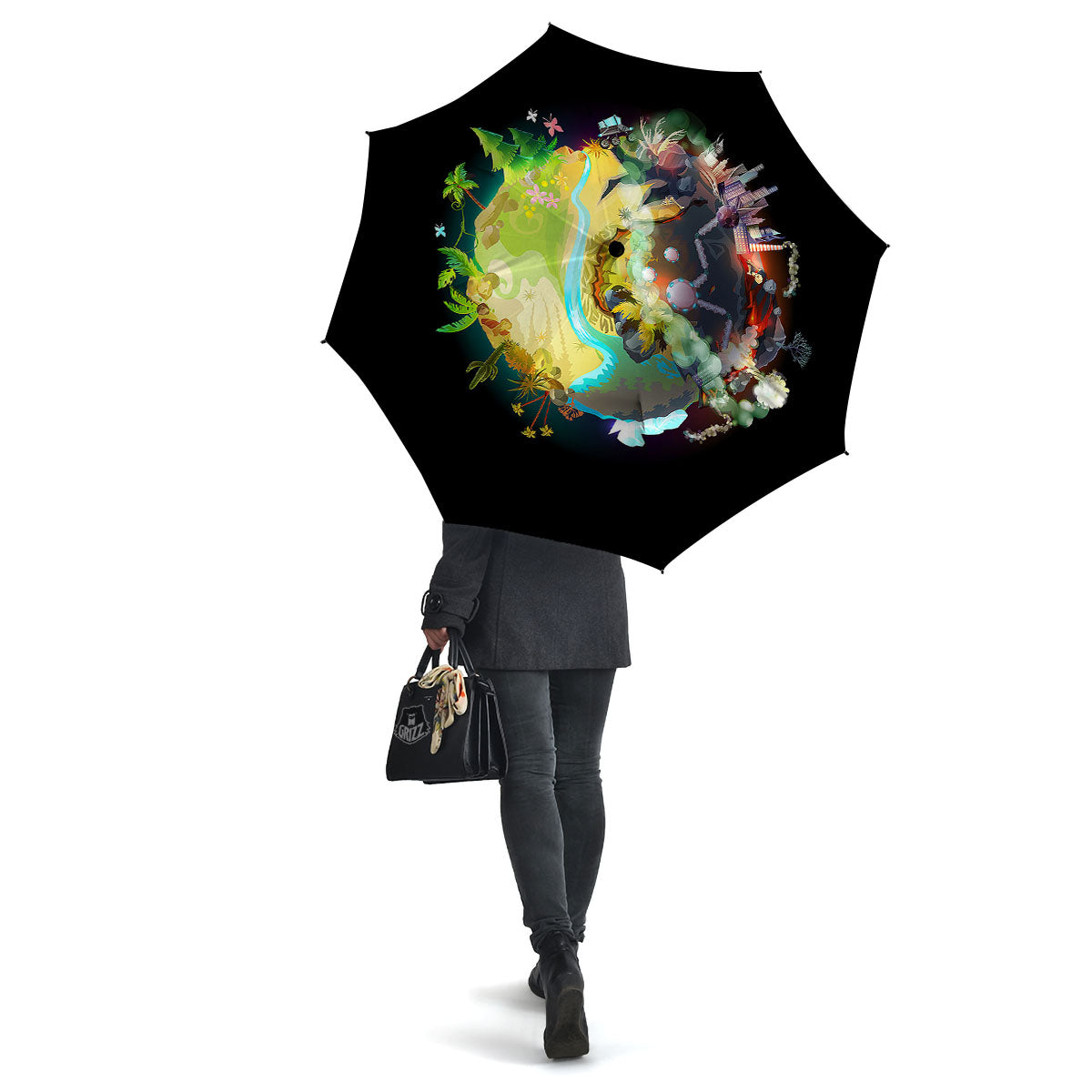 Environmental Destruction Print Umbrella-grizzshop