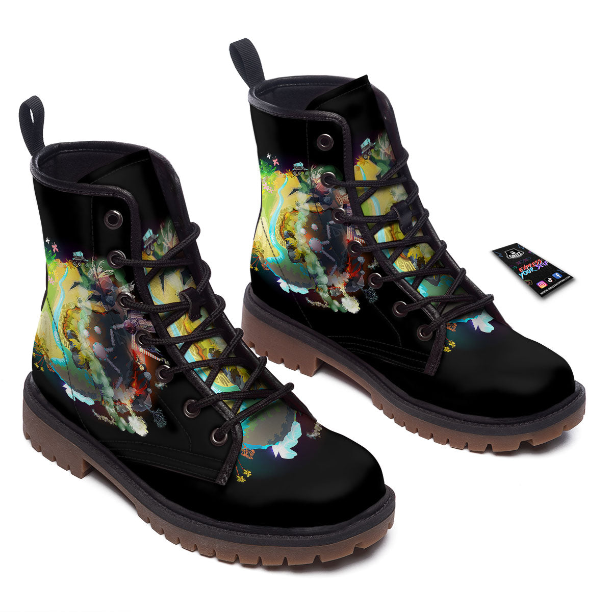 Environmental Destruction Print Work Boots-grizzshop