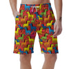 Equestrian Colorful Pattern Print Men's Shorts-grizzshop