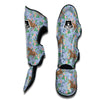 Equestrian Floral Pattern Print Muay Thai Shin Guards-grizzshop