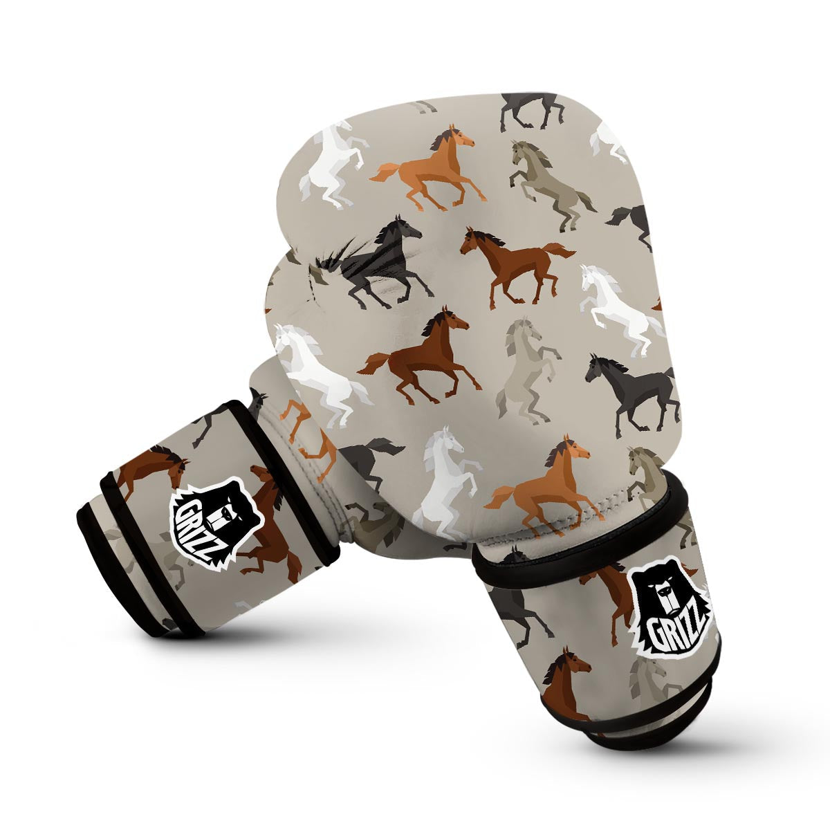 Equestrian Pattern Print Boxing Gloves-grizzshop