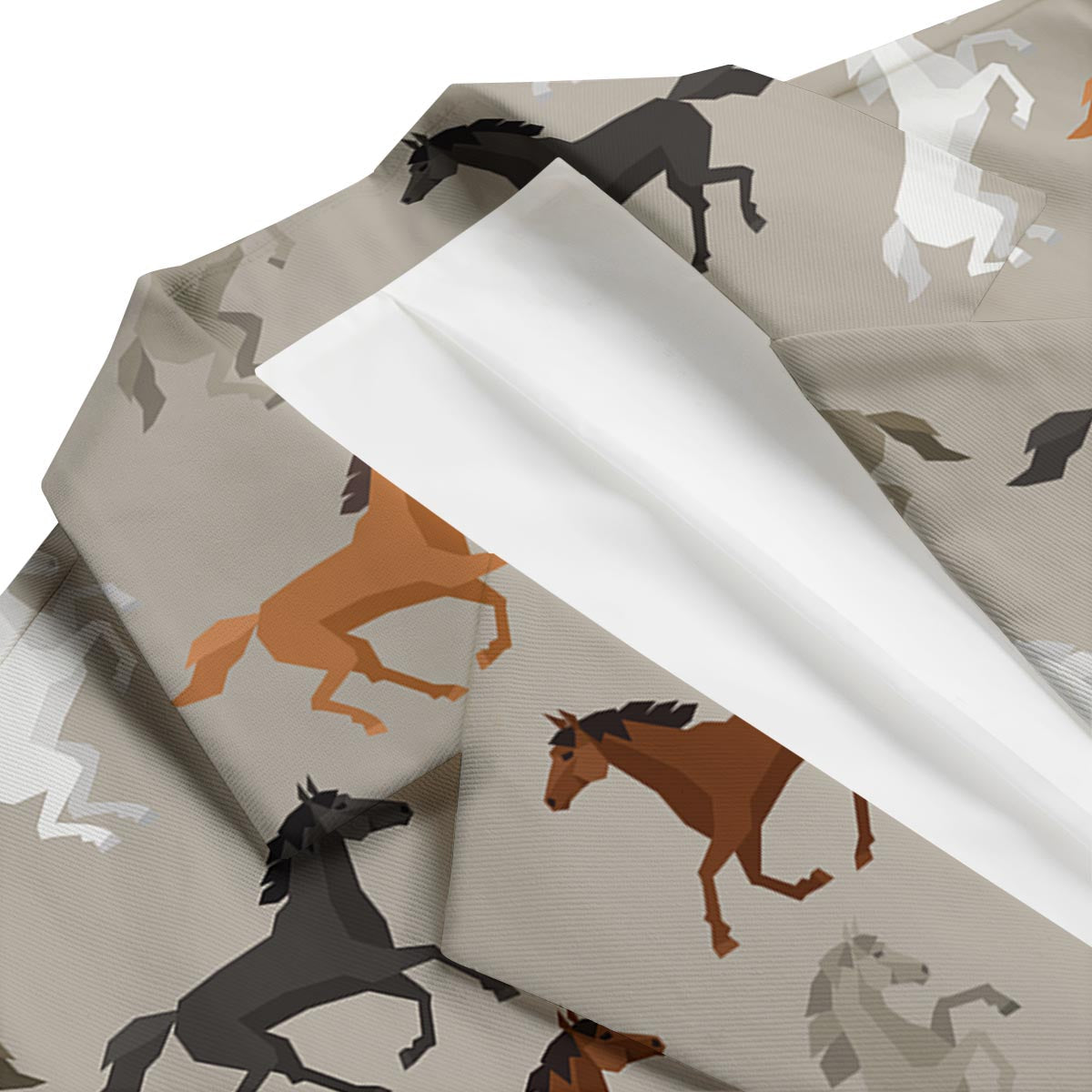 Equestrian Pattern Print Men's Blazer-grizzshop