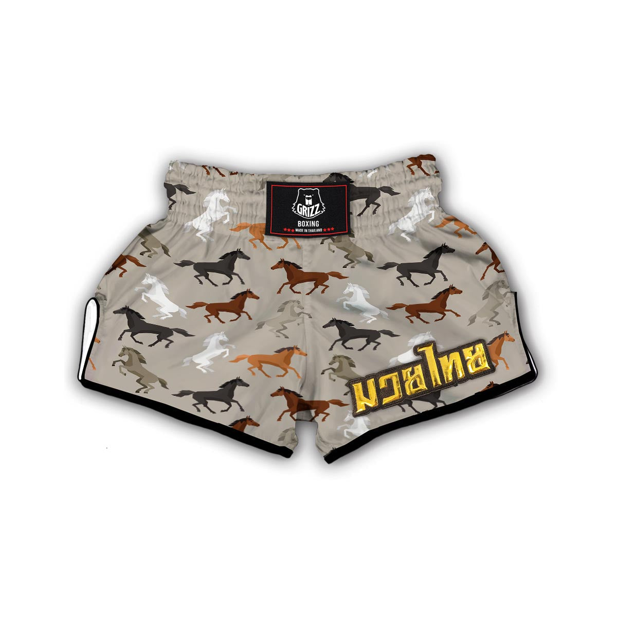 Equestrian Pattern Print Muay Thai Boxing Shorts-grizzshop