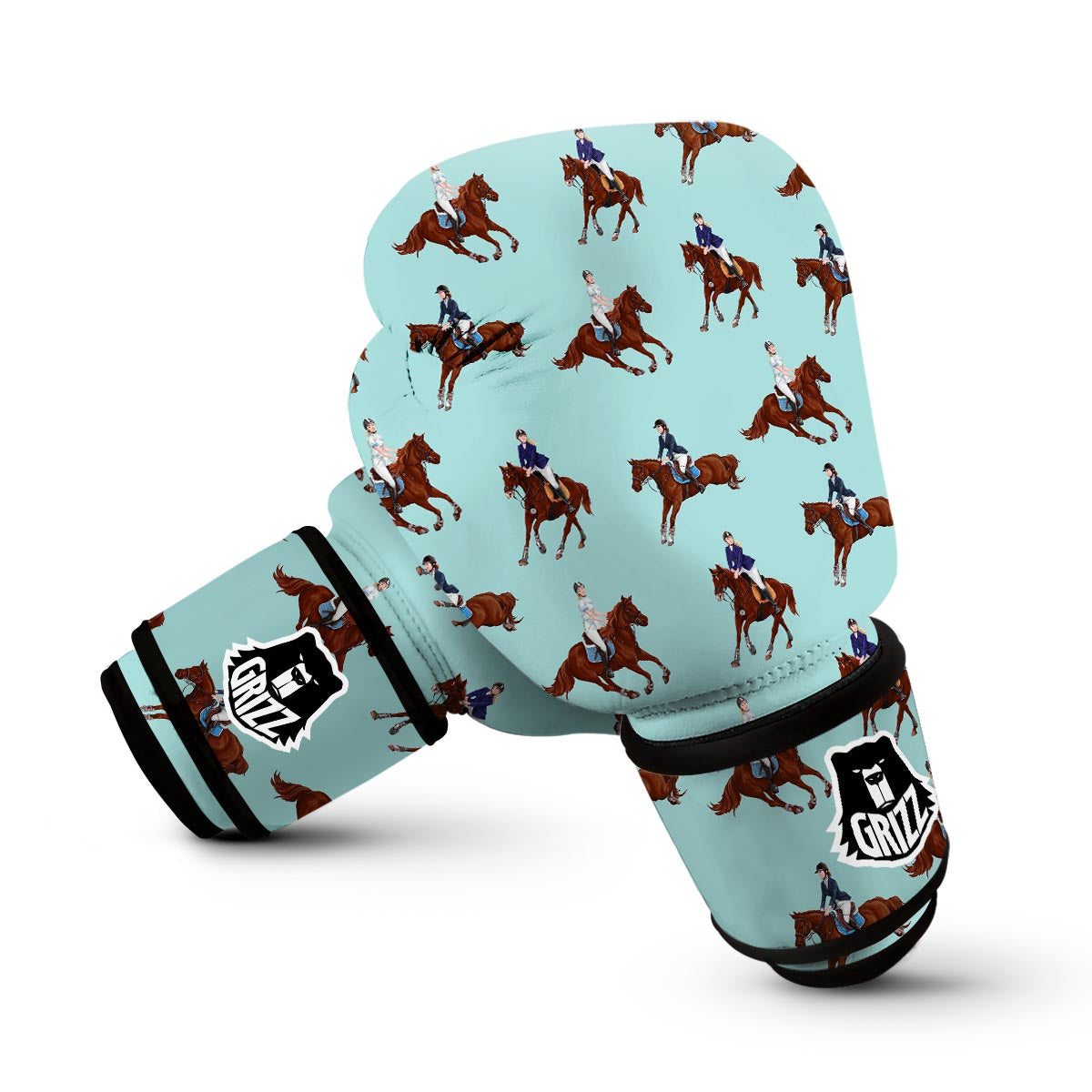 Equestrian Print Pattern Boxing Gloves-grizzshop