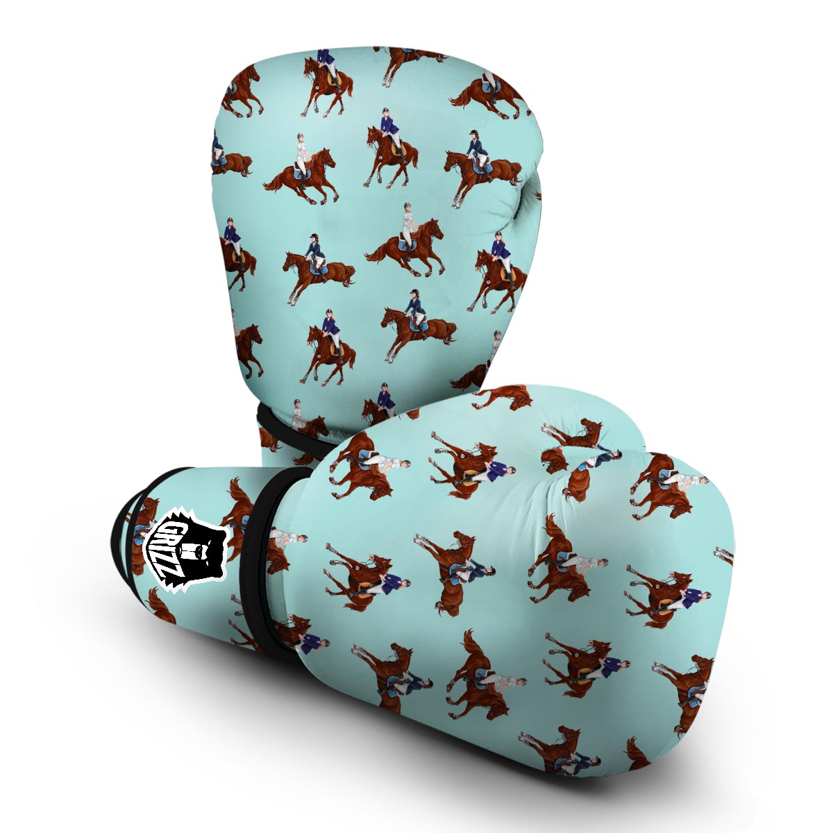 Equestrian Print Pattern Boxing Gloves-grizzshop