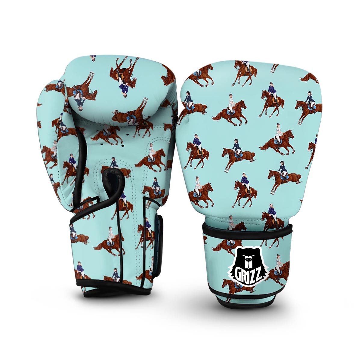 Equestrian Print Pattern Boxing Gloves-grizzshop