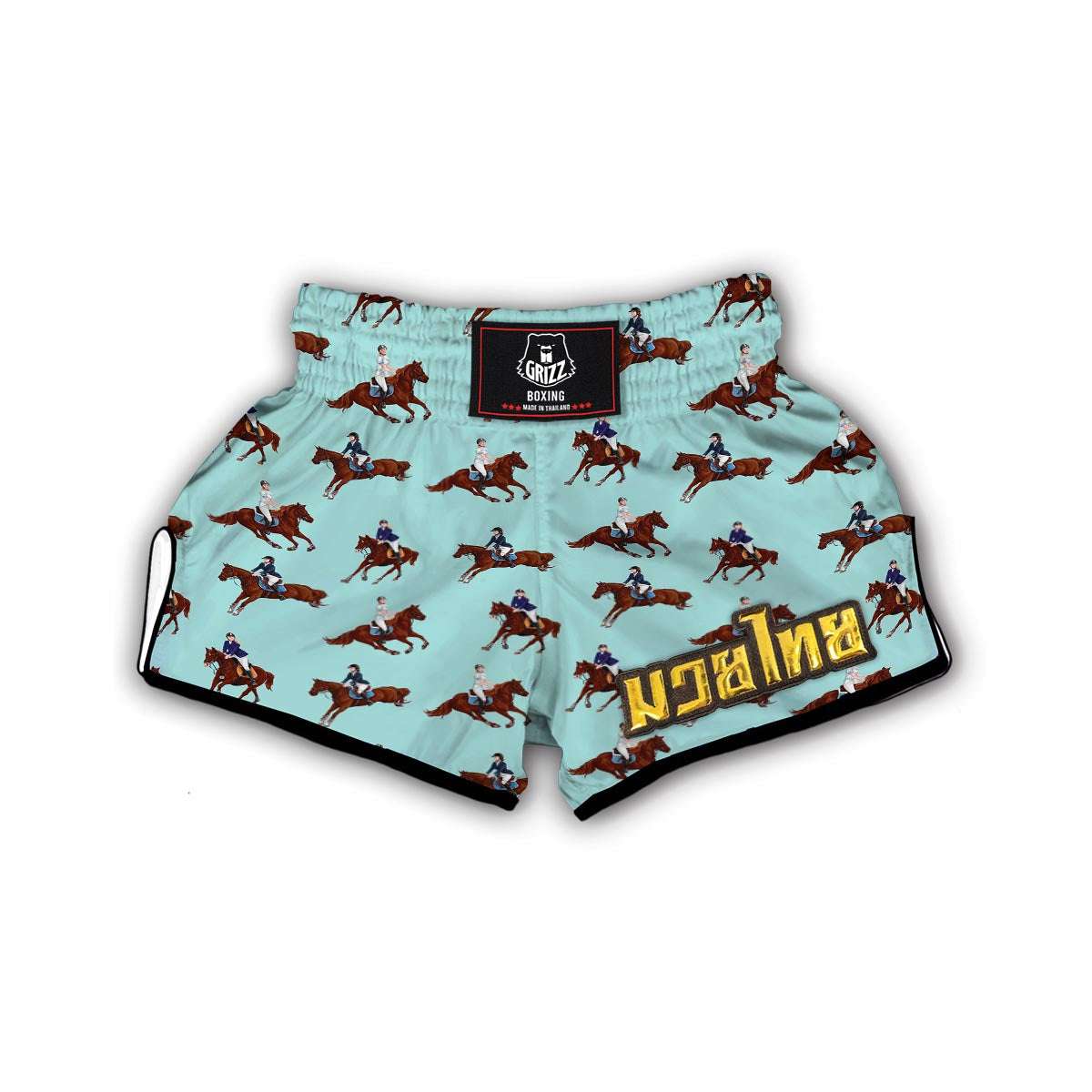 Equestrian Print Pattern Muay Thai Boxing Shorts-grizzshop