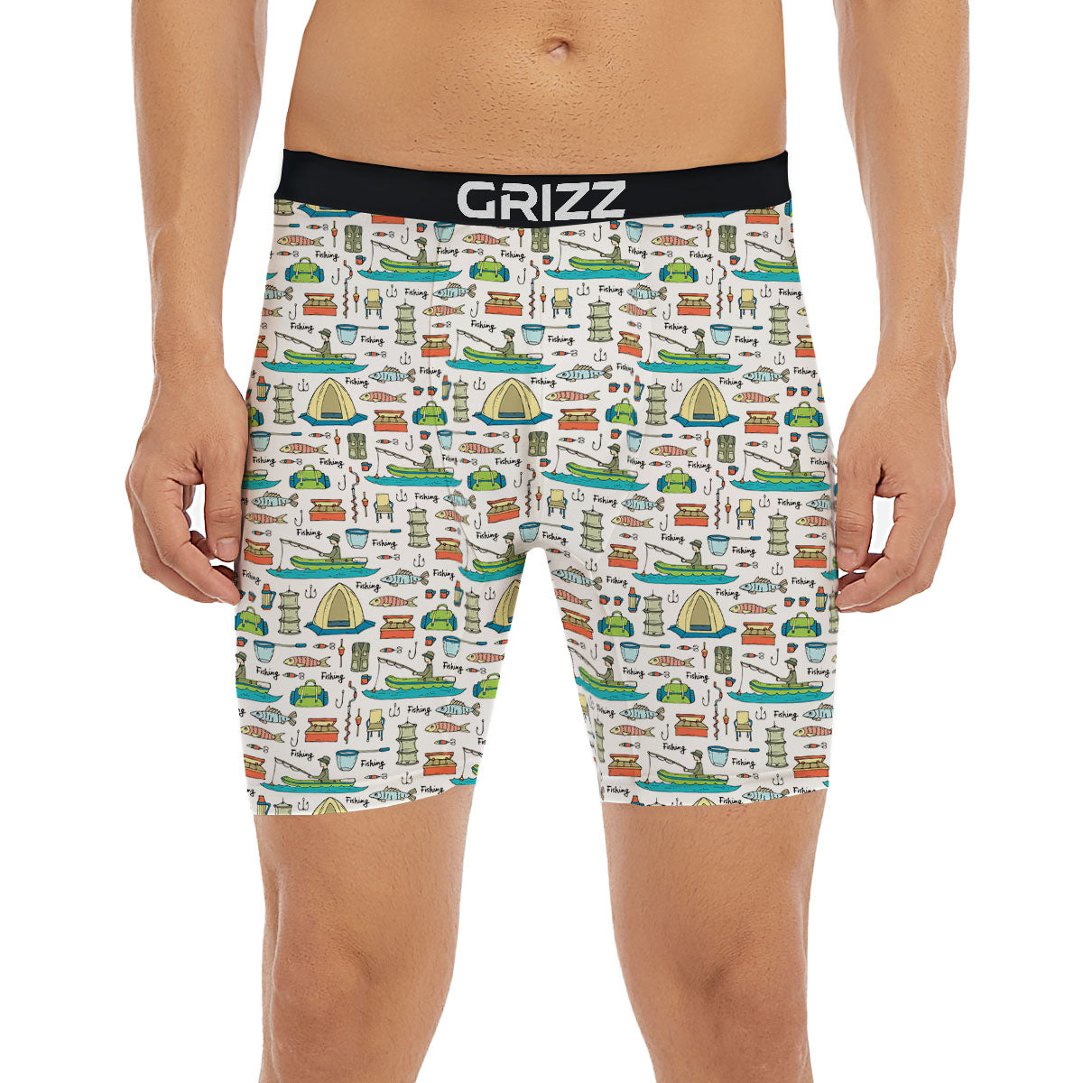 Equipment Fishing Print Pattern Boxer Briefs-grizzshop