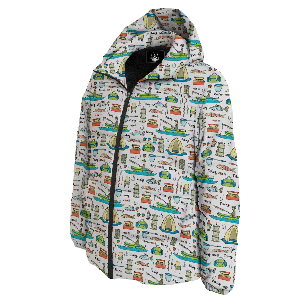 Equipment Fishing Print Pattern Down Jacket-grizzshop