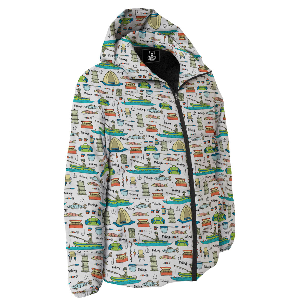 Equipment Fishing Print Pattern Down Jacket-grizzshop