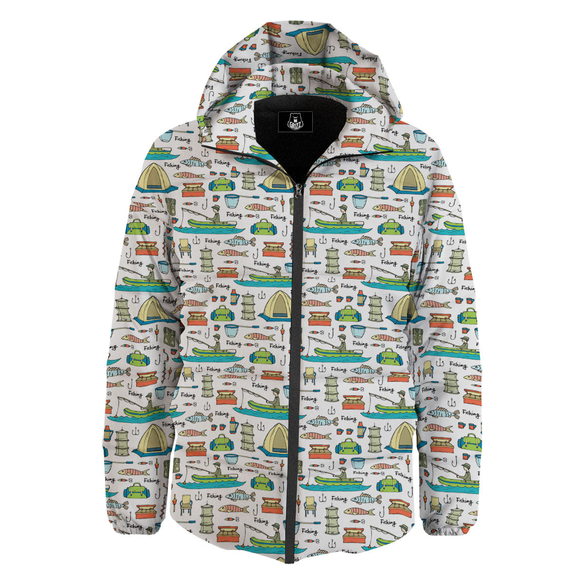 Equipment Fishing Print Pattern Down Jacket-grizzshop