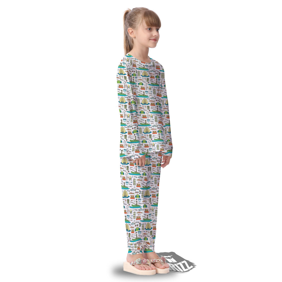 Equipment Fishing Print Pattern Kid's Pajamas-grizzshop
