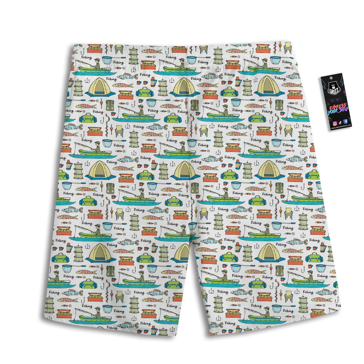 Feather Native Print Pattern Men's Athletic Shorts