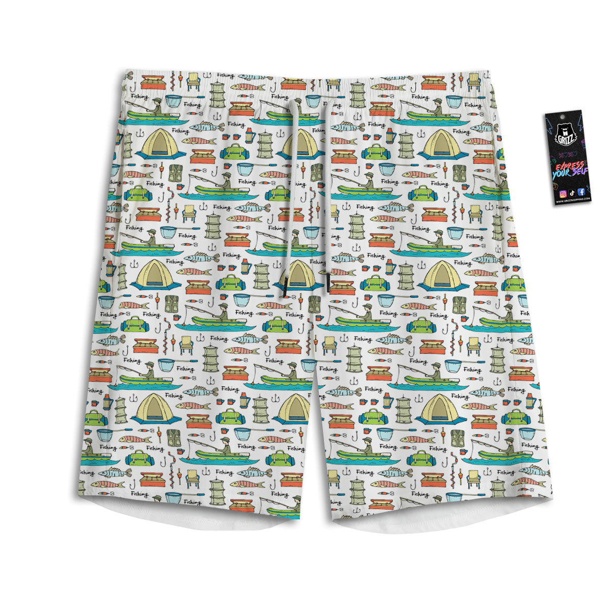 Feather Native Print Pattern Men's Athletic Shorts