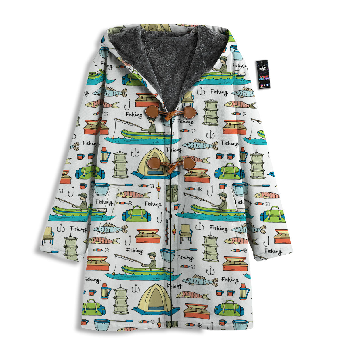 Equipment Fishing Print Pattern Men's Windbreaker Jacket-grizzshop