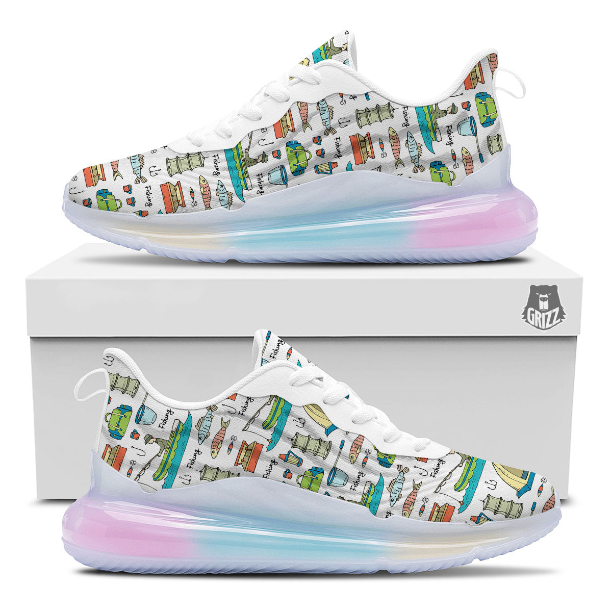 Equipment Fishing Print Pattern Running Sneakers-grizzshop
