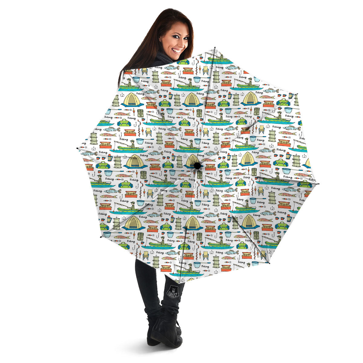 Equipment Fishing Print Pattern Umbrella-grizzshop