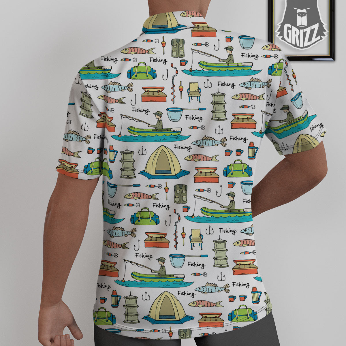 Equipment Fishing Print Pattern Untucked Shirts-grizzshop