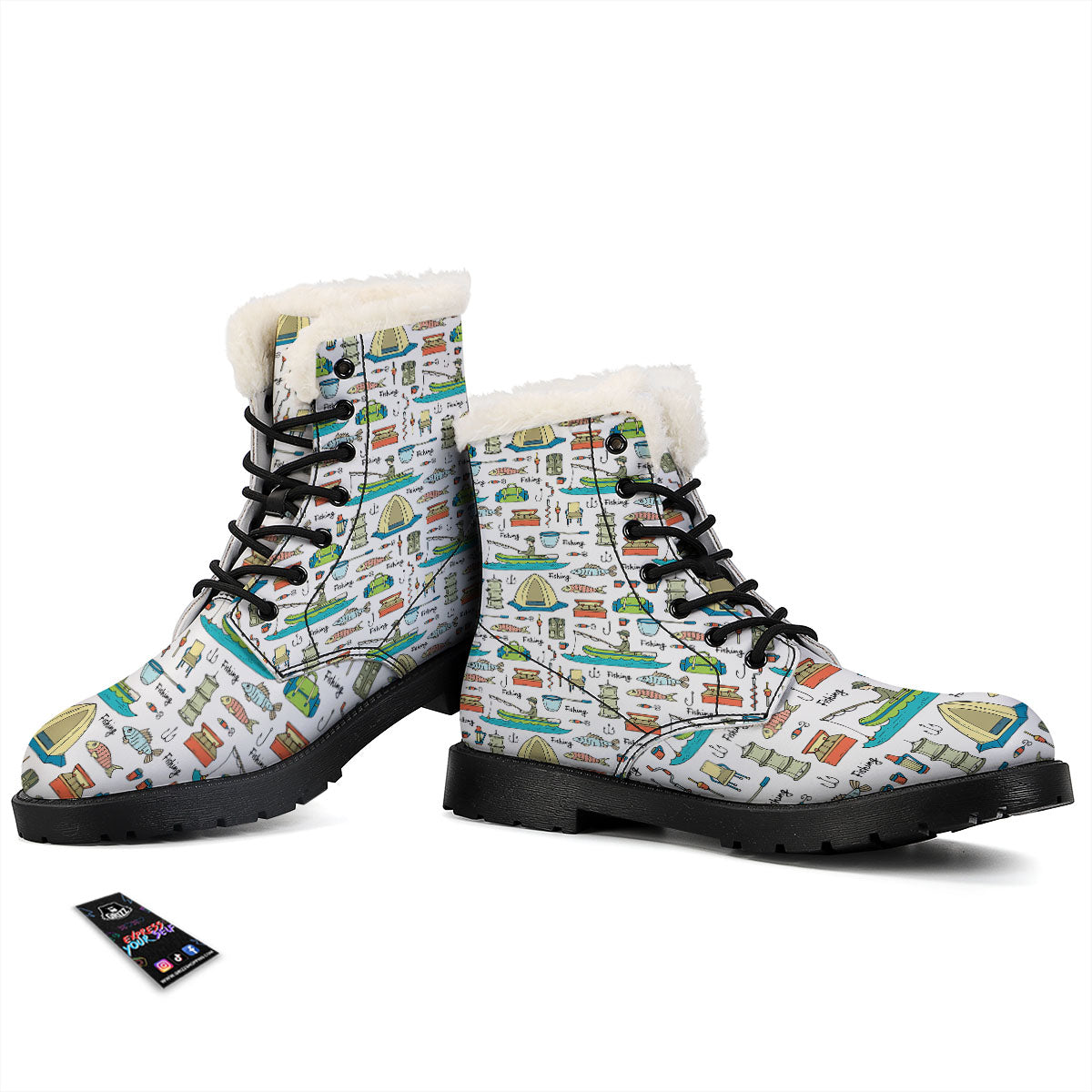 Equipment Fishing Print Pattern Winter Boots-grizzshop