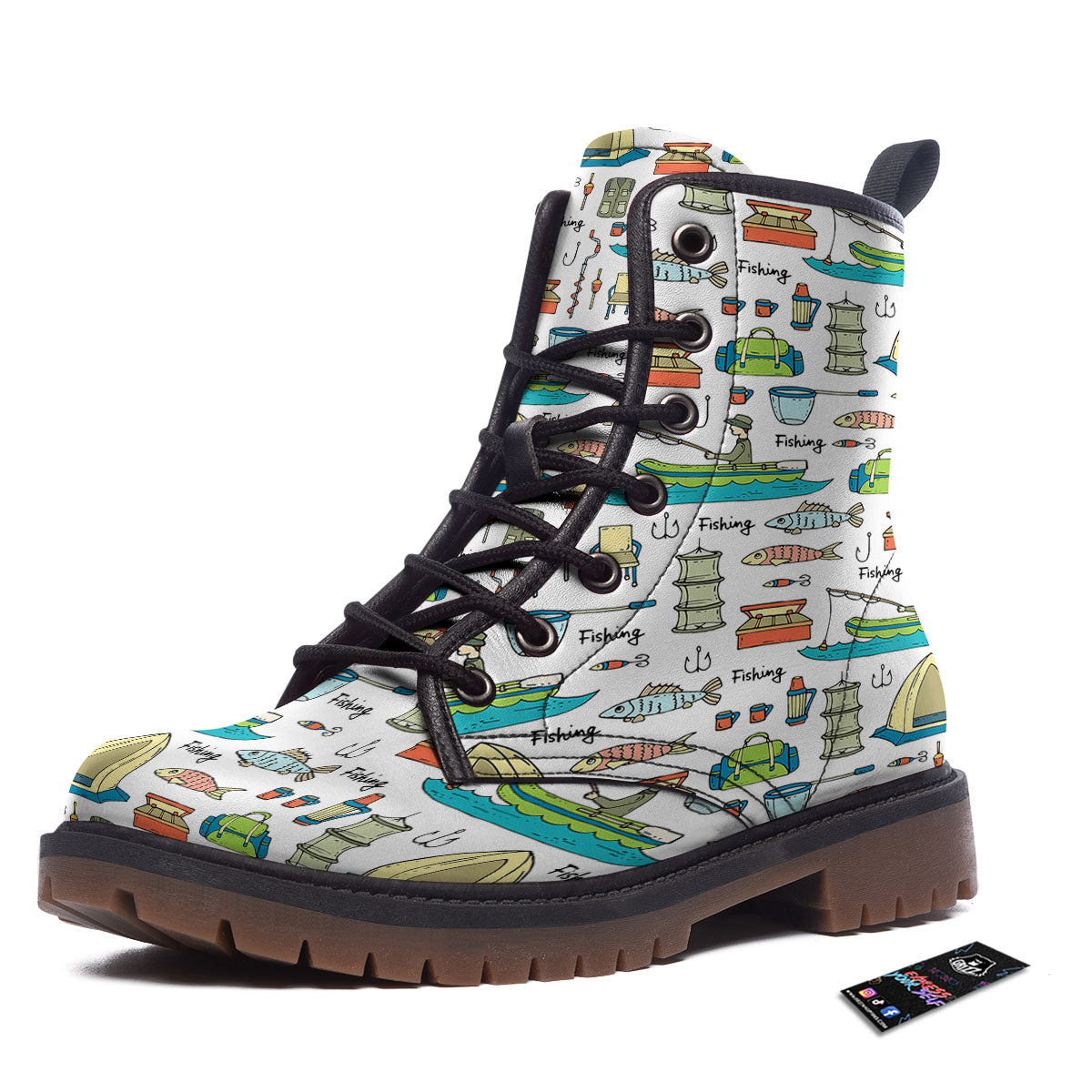 Equipment Fishing Print Pattern Work Boots-grizzshop