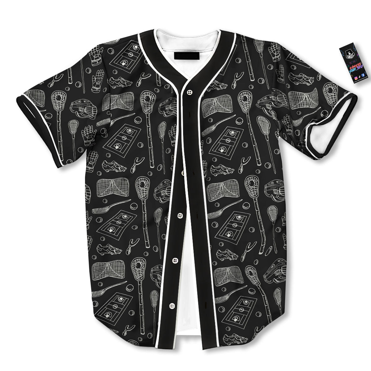 Equipment Lacrosse Print Pattern Baseball Jersey-grizzshop