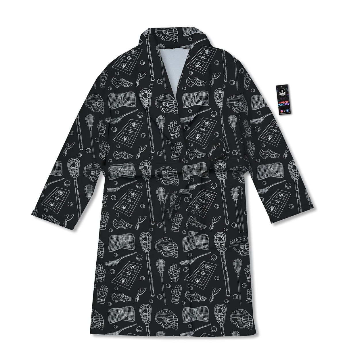 Equipment Lacrosse Print Pattern Bathrobe-grizzshop