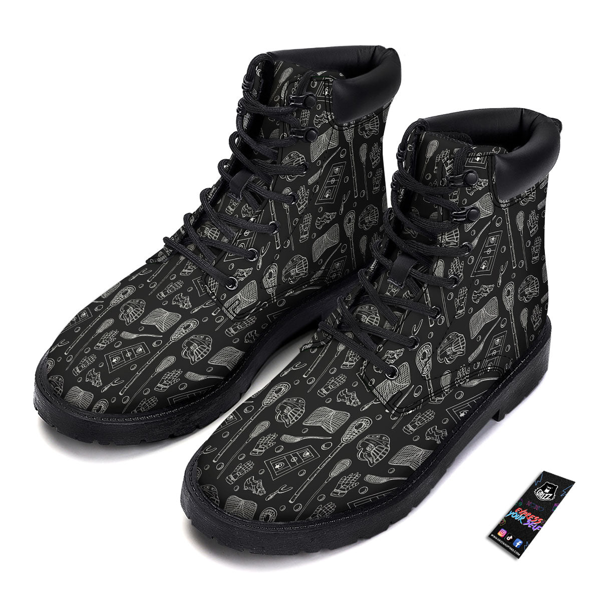 Equipment Lacrosse Print Pattern Boots-grizzshop