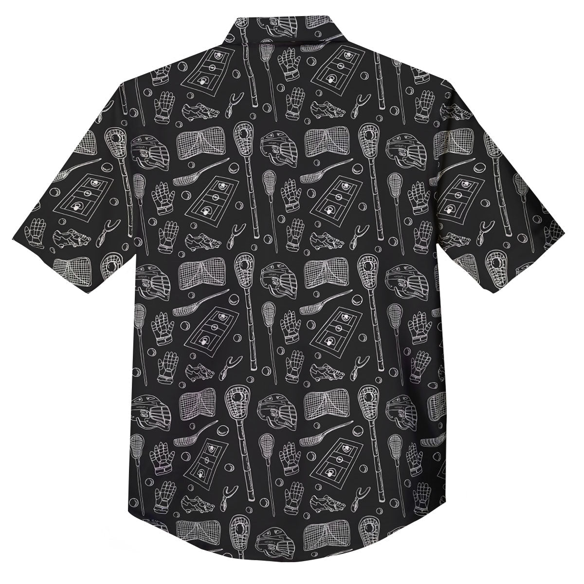 Equipment Lacrosse Print Pattern Button Up Shirt-grizzshop