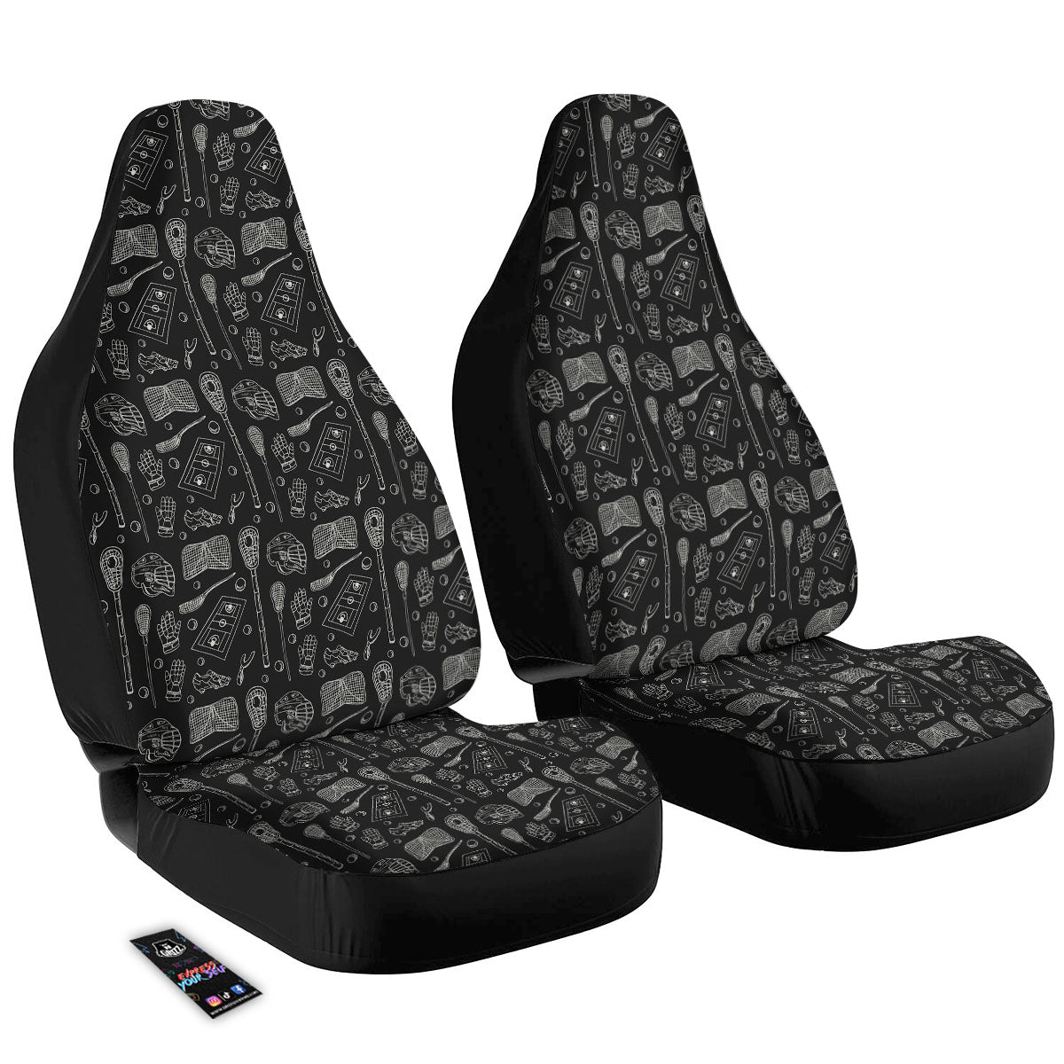 Equipment Lacrosse Print Pattern Car Seat Covers-grizzshop