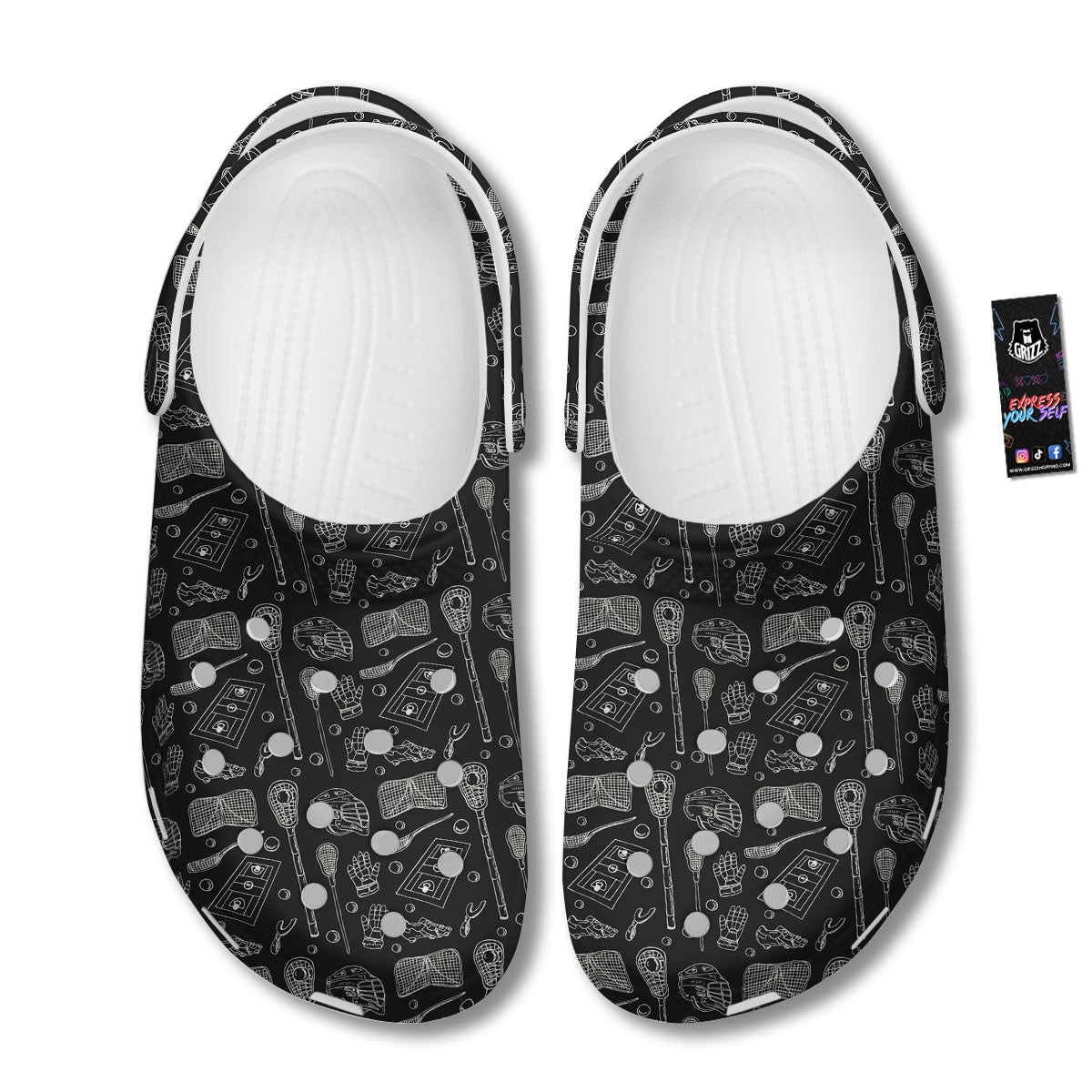 Equipment Lacrosse Print Pattern Clog-grizzshop