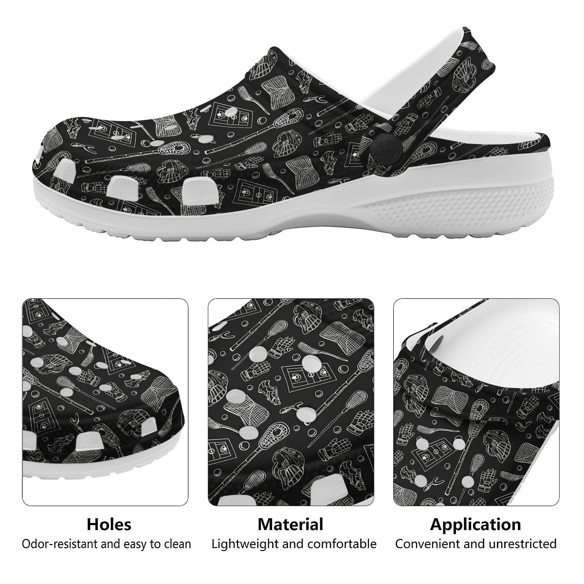 Equipment Lacrosse Print Pattern Clog-grizzshop