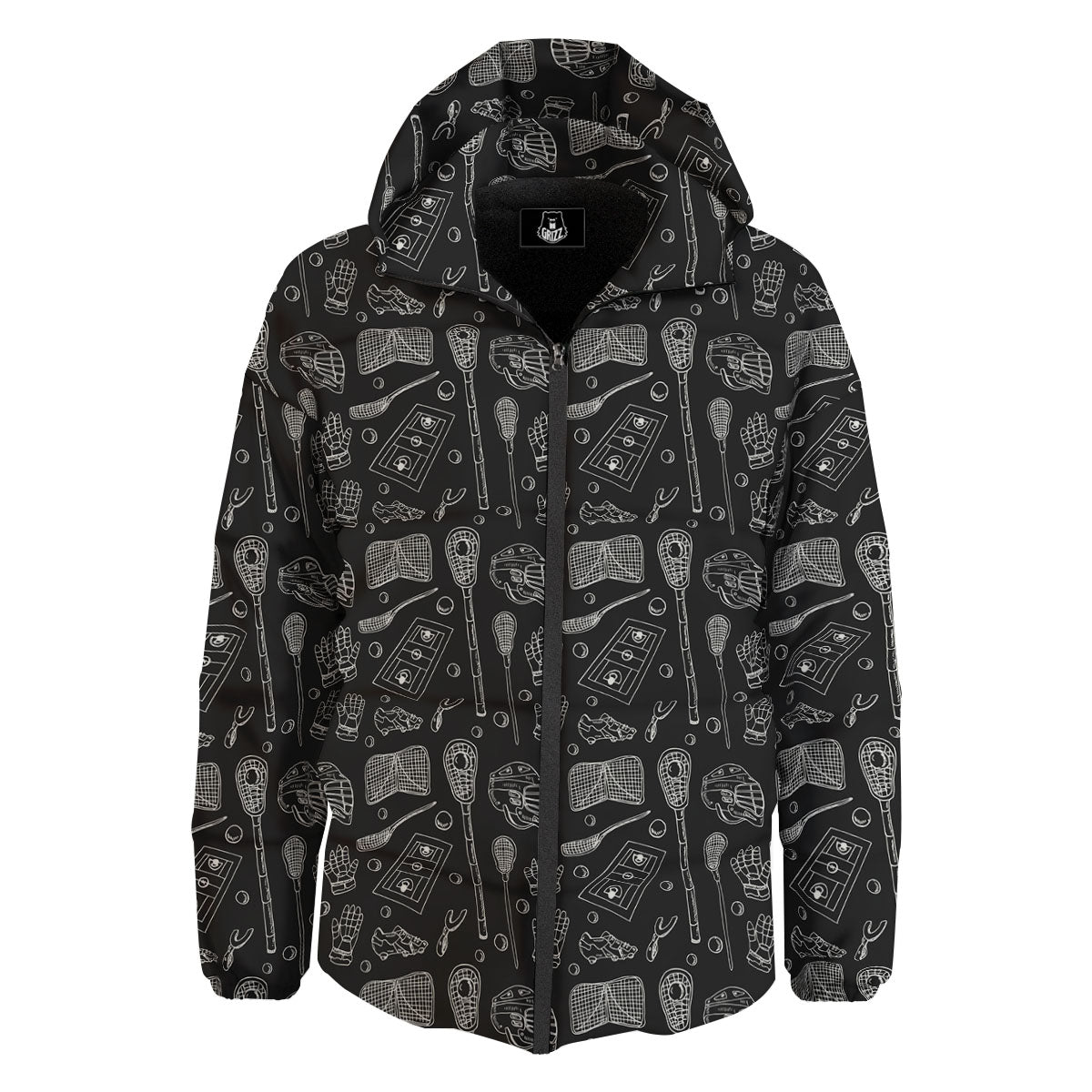 Equipment Lacrosse Print Pattern Down Jacket-grizzshop