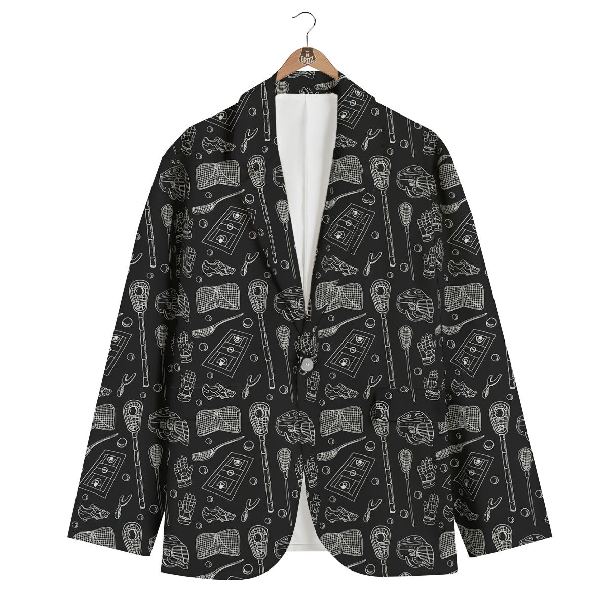 Equipment Lacrosse Print Pattern Men's Blazer-grizzshop