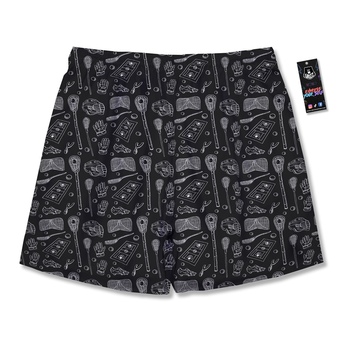 Equipment Lacrosse Print Pattern Men's Running Shorts-grizzshop