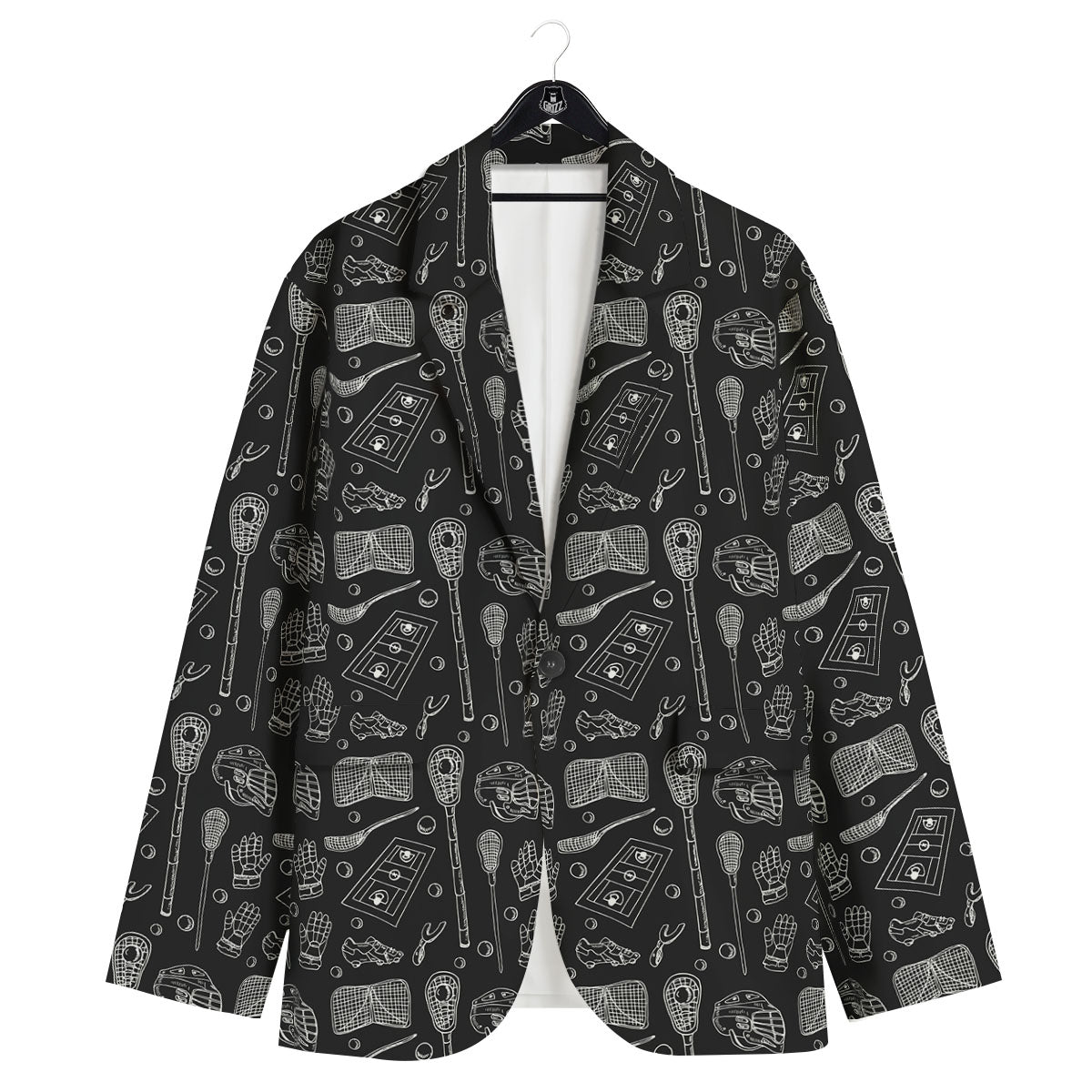 Equipment Lacrosse Print Pattern Men's Sport Coat-grizzshop