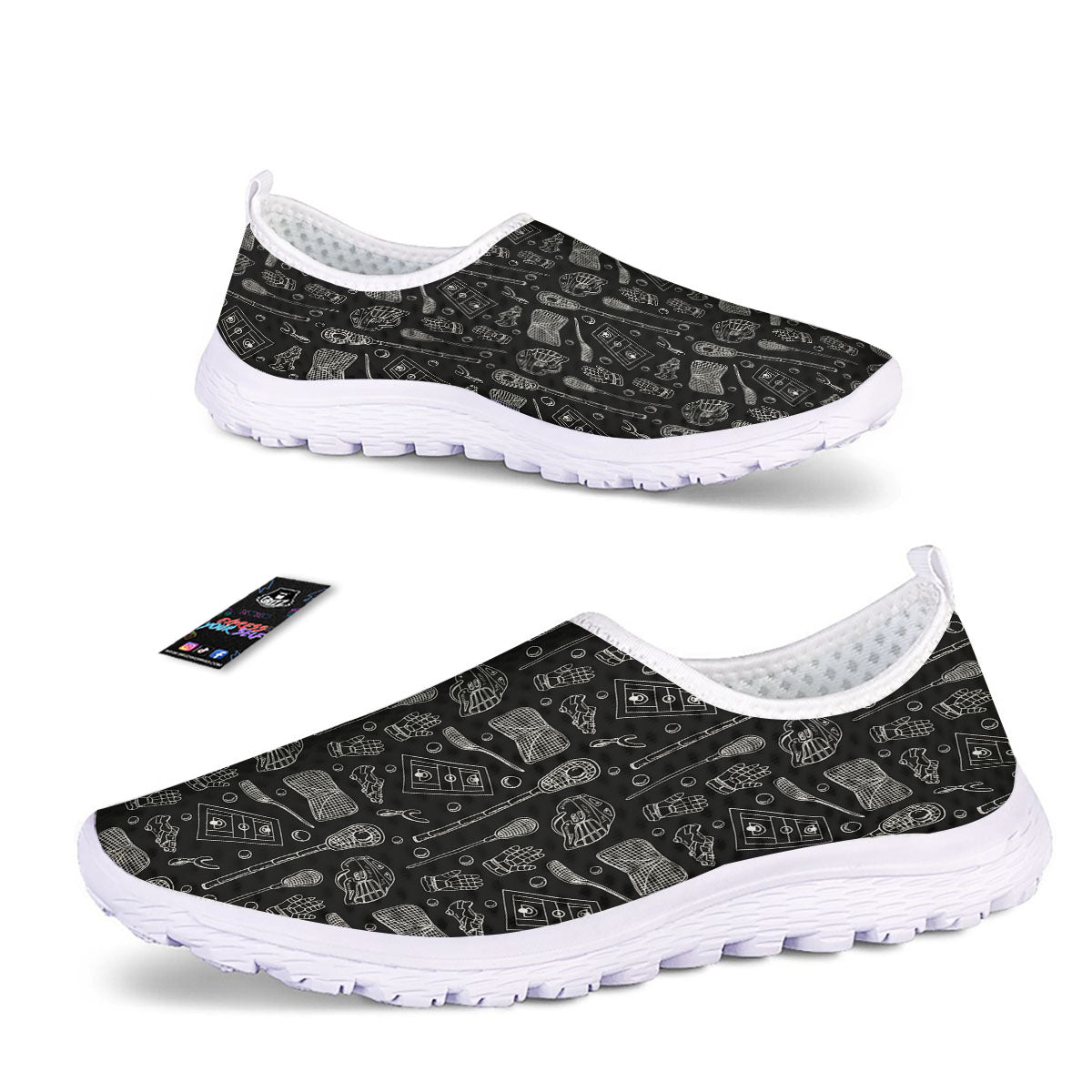 Equipment Lacrosse Print Pattern Nurse Shoes-grizzshop