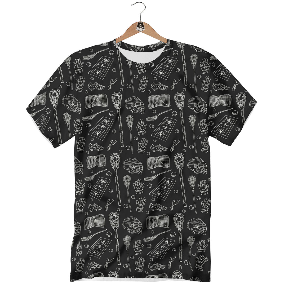 Equipment Lacrosse Print Pattern T-Shirt-grizzshop
