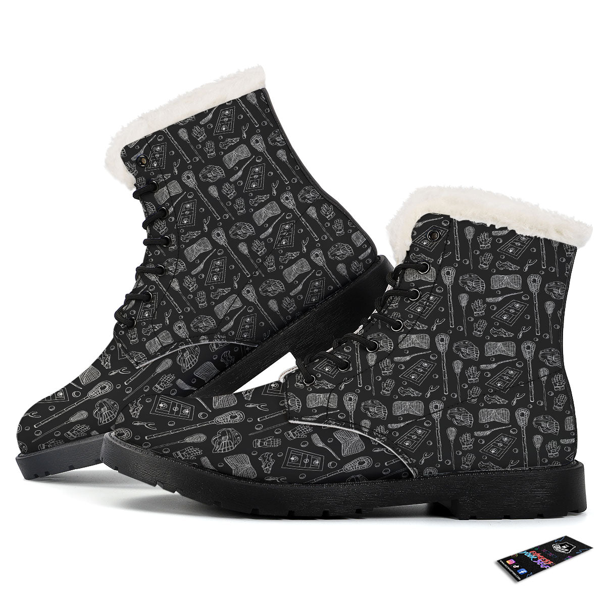 Equipment Lacrosse Print Pattern Winter Boots-grizzshop