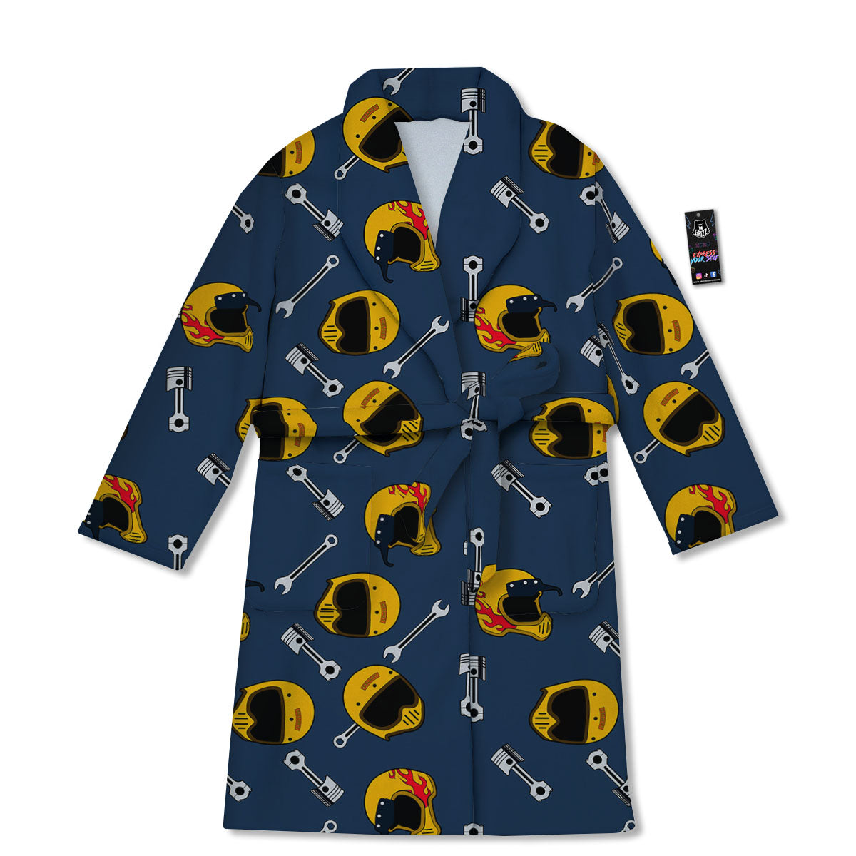Equipment Motorcycle Print Pattern Bathrobe-grizzshop