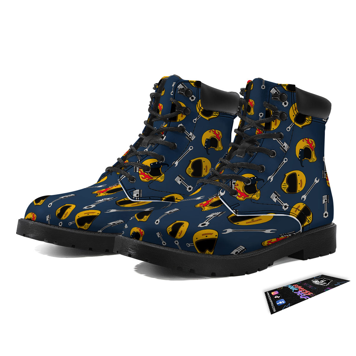 Equipment Motorcycle Print Pattern Boots-grizzshop