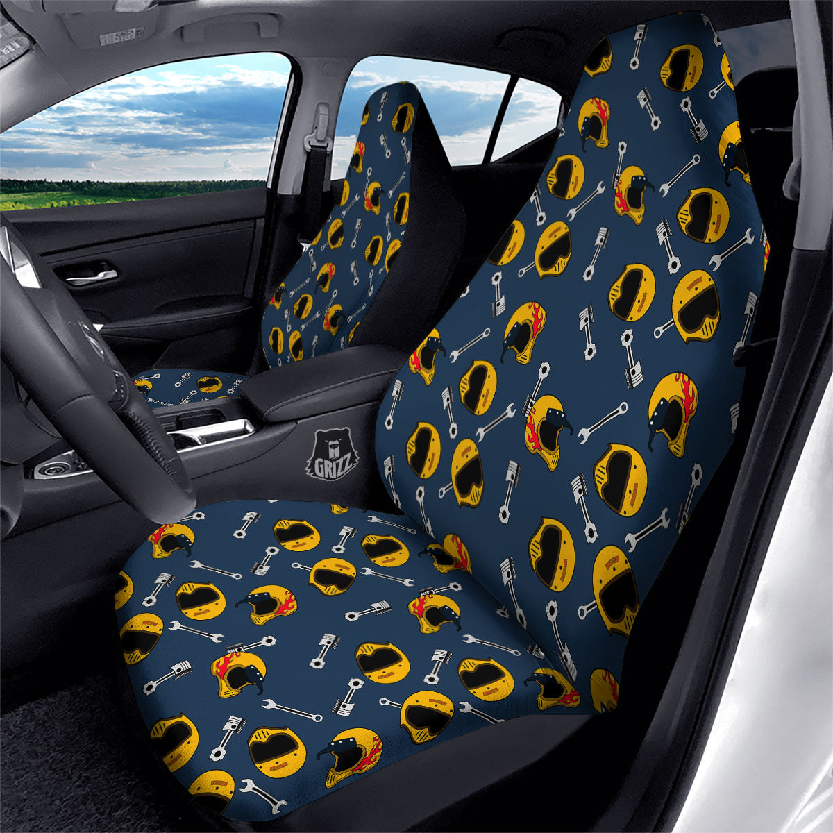 Equipment Motorcycle Print Pattern Car Seat Covers-grizzshop