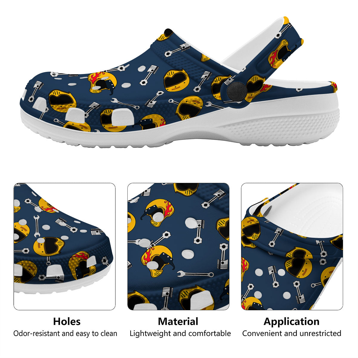 Equipment Motorcycle Print Pattern Clog-grizzshop