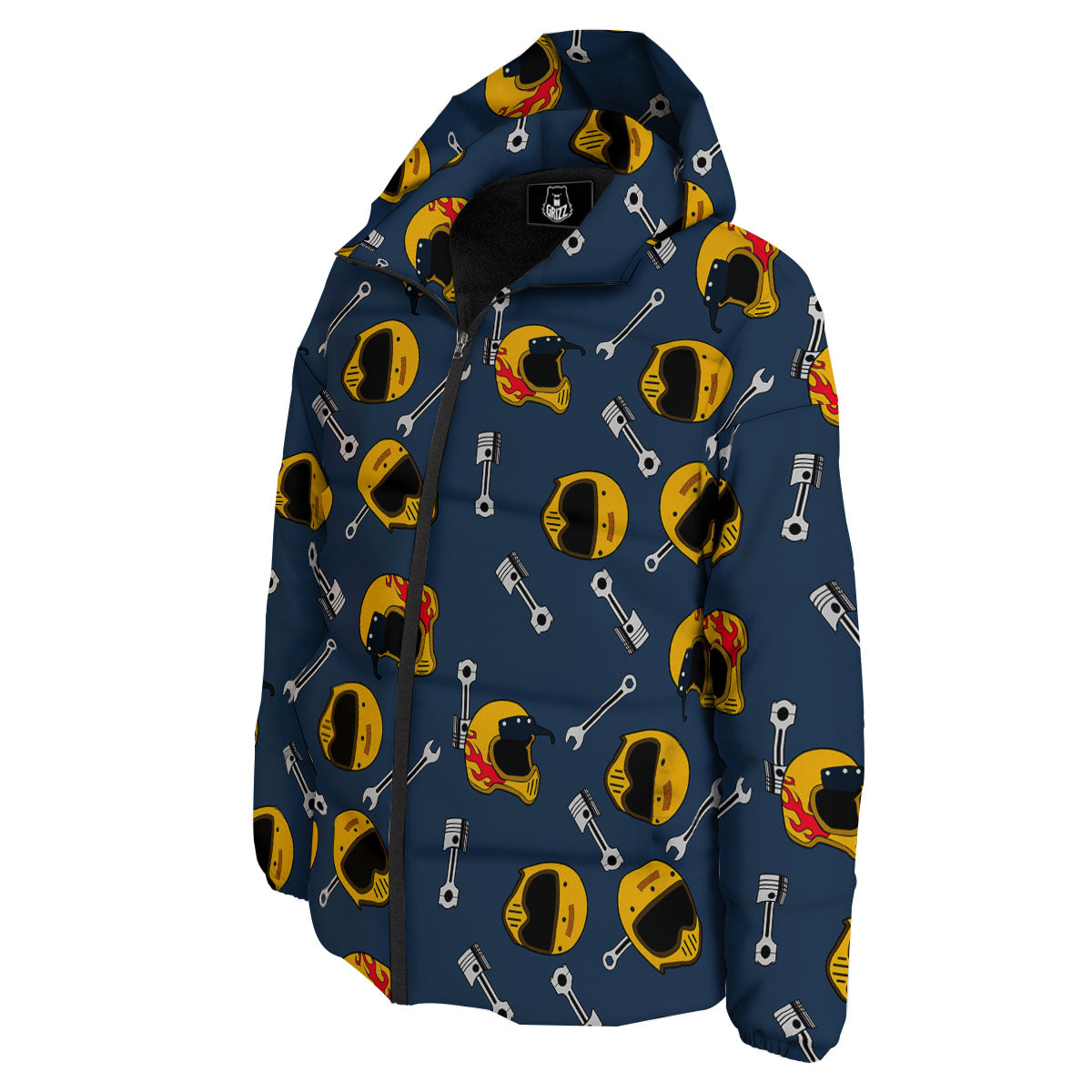 Equipment Motorcycle Print Pattern Down Jacket-grizzshop