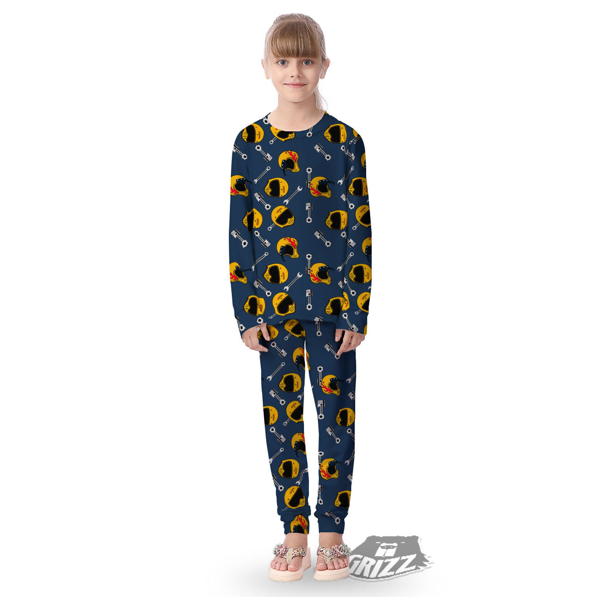 Equipment Motorcycle Print Pattern Kid's Pajamas-grizzshop