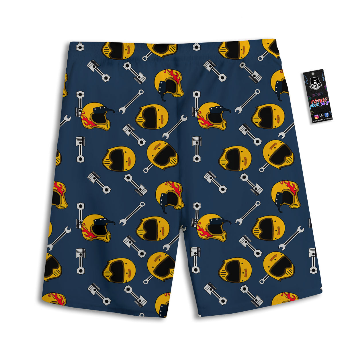 Equipment Motorcycle Print Pattern Men's Athletic Shorts