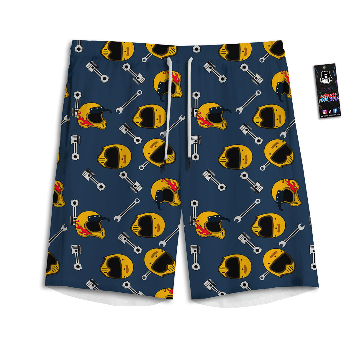 Equipment Motorcycle Print Pattern Men's Athletic Shorts