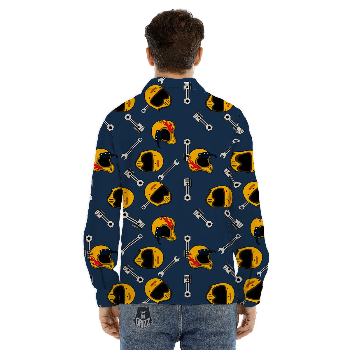 Equipment Motorcycle Print Pattern Men's Dress Shirts-grizzshop