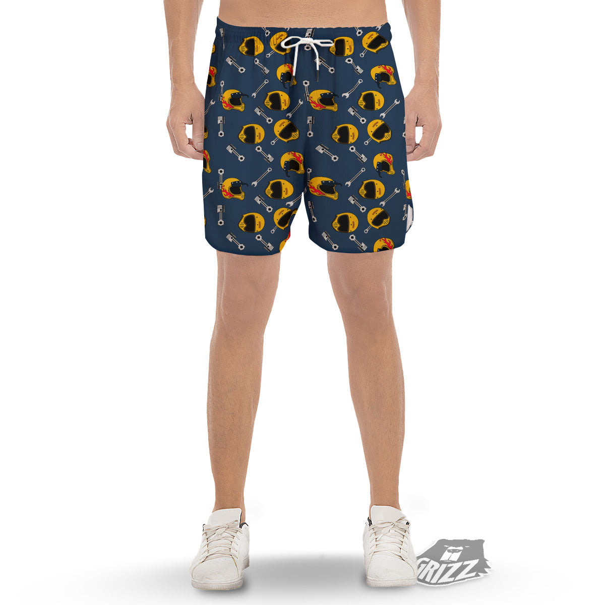 Equipment Motorcycle Print Pattern Men's Gym Shorts-grizzshop