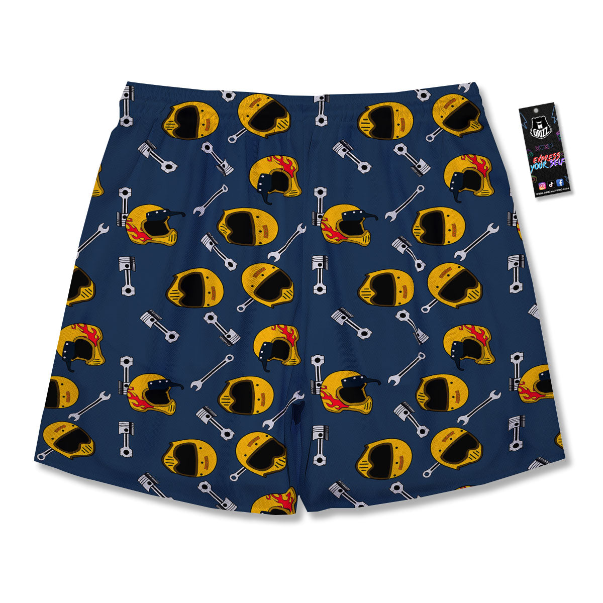 Equipment Motorcycle Print Pattern Men's Running Shorts-grizzshop