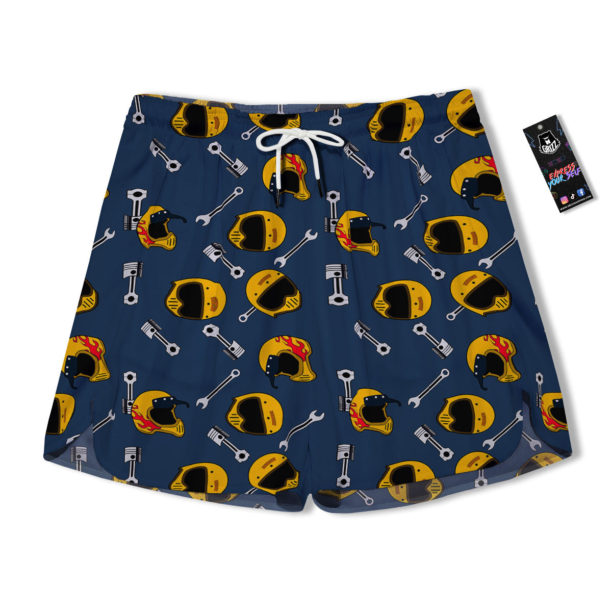 Equipment Motorcycle Print Pattern Men's Running Shorts-grizzshop
